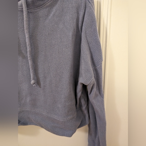 Wildfox Trenton Cropped Hoodie Dusty Periwinkle M - Picture 4 of 5